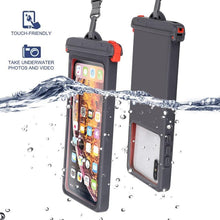 Load image into Gallery viewer, Gray Drop Resistant Waterproof Bag For Mobile Phones Under 6.9 Inches Plastic Mobile Phone Waterproof Case Diving Seal Phone Case Waterproof Pouch Phone Underwater Case 35m