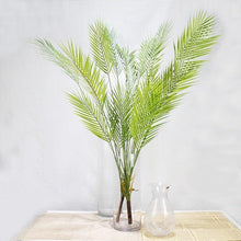 Load image into Gallery viewer, Green Artificial Palm Leaves Plastic Tropical Tree Fake Indoor Outdoor Garden Home Outdoor Decorations