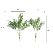Load image into Gallery viewer, Green Artificial Palm Leaves Plastic Tropical Tree Fake Indoor Outdoor Garden Home Outdoor Decorations