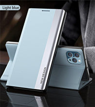 Load image into Gallery viewer, Green Elegant Magnetic Flip Case For iPhone 14 Pro Max 12 13 Mini Luxury Wallet Stand Cover Phone Magnetic Thin Slim Flip Leather Magnetic Closure Case Cover For iphone
