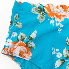 Load image into Gallery viewer, Green Floral Halter Bikini Women High Waist Bikini Halter Two Piece Bathing Suits Tummy Control Swimsuit Push Up Swimwear Sets Women High Waist Two Pieces Swimsuit New Girl Bathing Suits