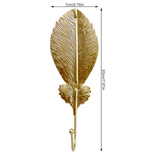 Load image into Gallery viewer, Green Gold Single Leaf Hanging Coat Hook Mini Wall Key Hook Home Decoration Modern Home Hanger Leaf Shape Coat Hooks Wall Mounted Hooks