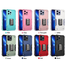 Load image into Gallery viewer, Green Shockproof Armor Case for iPhone 13 Pro Max 13 mini Ring Stand Phone Back Cover for iPhone 12 11 Pro Max Kickstand Case Built-in 360° Rotating Ring Kickstand Magnetic Case