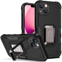 Load image into Gallery viewer, Green Shockproof Armor Case for iPhone 13 Pro Max 13 mini Ring Stand Phone Back Cover for iPhone 12 11 Pro Max Kickstand Case Built-in 360° Rotating Ring Kickstand Magnetic Case