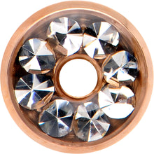 将图片加载到图库查看器,Clear CZ Gem Rose Gold PVD Bling Screw Fit Tunnel Plug Set 3mm to 16mm