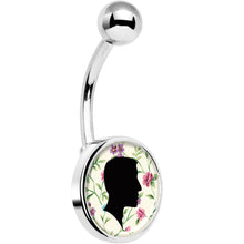 将图片加载到图库查看器,Man Floral Silhouette Belly Ring