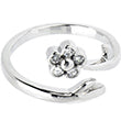 Load image into Gallery viewer, 10k White Gold Gem Flower Cubic Zirconia Toe Ring