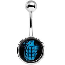 将图片加载到图库查看器,Blue Grenade Belly Ring