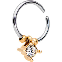 Load image into Gallery viewer, 18G Gold Tone Clear Gem Drop Annealed Seamless Circular Ring