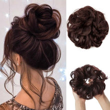 Load image into Gallery viewer, Hair Bun Extensions Messy Curly Elastic Hair Scrunchies Hairpieces Synthetic Chignon Donut Up-do Hair Pieces Clip in Hair Extension For Volumized Hair Buns For Girls