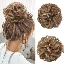 Load image into Gallery viewer, Hair Bun Extensions Messy Curly Elastic Hair Scrunchies Hairpieces Synthetic Chignon Donut Up-do Hair Pieces Clip in Hair Extension For Volumized Hair Buns For Girls
