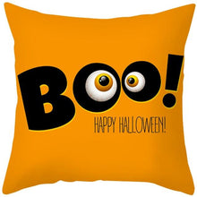 Load image into Gallery viewer, Halloween Cushion Cover Horror Pumpkin Printed Pillow Case Orange And Black Pillow Cover Pumpkin Farmhouse Deco Happy Halloween Decorative Pillow Case For Home 45x45CM