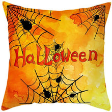 Load image into Gallery viewer, Halloween Cushion Cover Horror Pumpkin Printed Pillow Case Orange And Black Pillow Cover Pumpkin Farmhouse Deco Happy Halloween Decorative Pillow Case For Home 45x45CM