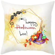 Load image into Gallery viewer, Halloween Cushion Cover Horror Pumpkin Printed Pillow Case Orange And Black Pillow Cover Pumpkin Farmhouse Deco Happy Halloween Decorative Pillow Case For Home 45x45CM