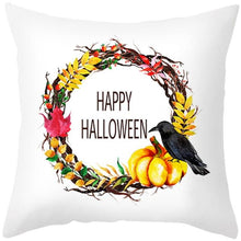 Load image into Gallery viewer, Halloween Cushion Cover Horror Pumpkin Printed Pillow Case Orange And Black Pillow Cover Pumpkin Farmhouse Deco Happy Halloween Decorative Pillow Case For Home 45x45CM