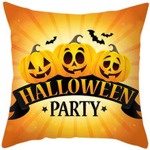 Load image into Gallery viewer, Halloween Cushion Cover Horror Pumpkin Printed Pillow Case Orange And Black Pillow Cover Pumpkin Farmhouse Deco Happy Halloween Decorative Pillow Case For Home 45x45CM