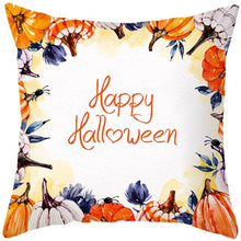 Load image into Gallery viewer, Halloween Cushion Cover Horror Pumpkin Printed Pillow Case Orange And Black Pillow Cover Pumpkin Farmhouse Deco Happy Halloween Decorative Pillow Case For Home 45x45CM
