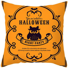 Load image into Gallery viewer, Halloween Cushion Cover Horror Pumpkin Printed Pillow Case Orange And Black Pillow Cover Pumpkin Farmhouse Deco Happy Halloween Decorative Pillow Case For Home 45x45CM