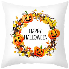 Load image into Gallery viewer, Halloween Cushion Cover Horror Pumpkin Printed Pillow Case Orange And Black Pillow Cover Pumpkin Farmhouse Deco Happy Halloween Decorative Pillow Case For Home 45x45CM