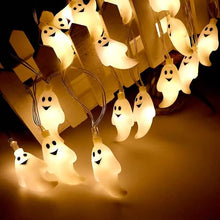 将图片加载到图库查看器,Halloween Cute Ghost LED String Lights Upholstery Lights