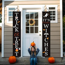 Load image into Gallery viewer, Halloween Porch Decoration October Witch Front Porch Banner Decorations