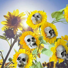 Load image into Gallery viewer, Halloween Sunflower Skull Head Garden Decoration