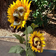 Load image into Gallery viewer, Halloween Sunflower Skull Head Garden Decoration