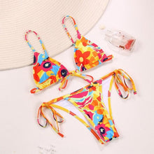 Load image into Gallery viewer, Halter Bikinis Swimsuit String Bikini Swimsuit for Women Triangle Tie Side Adjustable Swimsuit Bathing Suit 2 Piece Set New 2 Piece Swimwear High Cut Bikini Set Print Bandage Beachwear