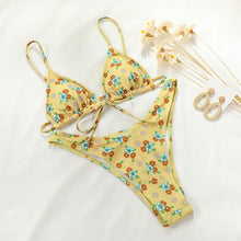 Load image into Gallery viewer, Halter Bikinis Swimsuit String Bikini Swimsuit for Women Triangle Tie Side Adjustable Swimsuit Bathing Suit 2 Piece Set New 2 Piece Swimwear High Cut Bikini Set Print Bandage Beachwear