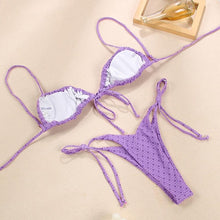Load image into Gallery viewer, Halter Bikinis Swimsuit String Bikini Swimsuit for Women Triangle Tie Side Adjustable Swimsuit Bathing Suit 2 Piece Set New 2 Piece Swimwear High Cut Bikini Set Print Bandage Beachwear