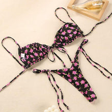 Load image into Gallery viewer, Halter Bikinis Swimsuit String Bikini Swimsuit for Women Triangle Tie Side Adjustable Swimsuit Bathing Suit 2 Piece Set New 2 Piece Swimwear High Cut Bikini Set Print Bandage Beachwear
