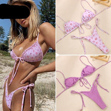 Load image into Gallery viewer, Halter Bikinis Swimsuit String Bikini Swimsuit for Women Triangle Tie Side Adjustable Swimsuit Bathing Suit 2 Piece Set New 2 Piece Swimwear High Cut Bikini Set Print Bandage Beachwear