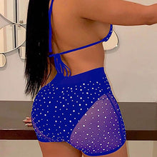 将图片加载到图库查看器,Halter See Through Sequins Mesh Bra & Shorts