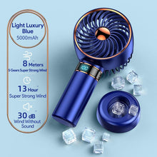 将图片加载到图库查看器,Hand Fan New Handheld Mini Fan USB 5000mAh Rechargeable Mini Portable Small Pocket Fan Data Display Personal Mini Hand Fans for Women USB Rechargeable Makeup Lash Fan for Office