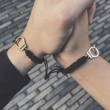 将图片加载到图库查看器,Handmade Adjustable Handcuffs Bracelets For Men Women Couple Valentine Day Jewelry Handcuff Couple Bracelets Handmade Infinity Forever Strentch Friend Bracelet Adjustable Bestfriend Matching Rope Bracelet