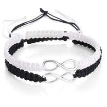 将图片加载到图库查看器,Handmade Adjustable Handcuffs Bracelets For Men Women Couple Valentine Day Jewelry Handcuff Couple Bracelets Handmade Infinity Forever Strentch Friend Bracelet Adjustable Bestfriend Matching Rope Bracelet