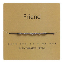 Load image into Gallery viewer, Handmade Beads Black String Bracelet With I Love You Lettering Cardboard Creative Charm Jewelry Couples Matching Bracelets Gifts For Couples Mom Daughter Best Friend 16-25cm
