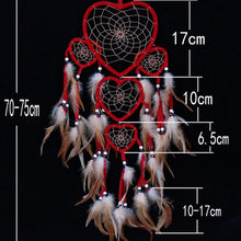 Load image into Gallery viewer, Handmade Dream-catcher Traditional Heart Dream Catching Ornaments Feather Ornaments Wall Car Hanging Wind Chimes Ornaments Home Hanging Room Birthday Decoration For Mom Pendants Ornaments