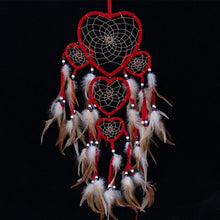 Load image into Gallery viewer, Handmade Dream-catcher Traditional Heart Dream Catching Ornaments Feather Ornaments Wall Car Hanging Wind Chimes Ornaments Home Hanging Room Birthday Decoration For Mom Pendants Ornaments