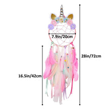 Load image into Gallery viewer, Handmade Dream Catchers Flower For Kids Unicorn Dream Catcher Ornament Feather Wall Decor For Girls Bedroom Flower Wall Hanging Decoration Flower Dream Catcher