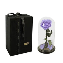 将图片加载到图库查看器,Handmade Preserved Enchanted Rose With Glass Dome on Wood Base - Rose for Christmas ,Valentine's Day