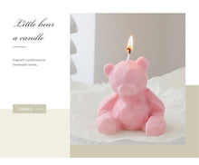 Load image into Gallery viewer, Handmade Scented Candles Creative Teddy Dog Candles Cute Bear Birthday Candles Bear Shaped Cool Candles Scented Funky Candles Aesthetic Candles Birthday Cake Decoration Cake Topper Decor For Baby ShoweAromatherapy Teddy Bear Shape Candle Gift