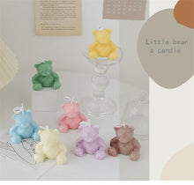 Load image into Gallery viewer, Handmade Scented Candles Creative Teddy Dog Candles Cute Bear Birthday Candles Bear Shaped Cool Candles Scented Funky Candles Aesthetic Candles Birthday Cake Decoration Cake Topper Decor For Baby ShoweAromatherapy Teddy Bear Shape Candle Gift