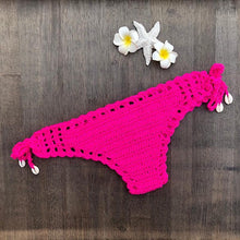 Load image into Gallery viewer, Handmade Vintage Crochet Bikinis Knitted Cotton Swimwear Women's Crochet Swimsuit Two Pieces Bathing Suits Bikini Swimsuit Top Bottom Bandage Modern Women Beachwear For Summer