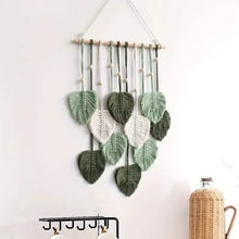 Load image into Gallery viewer, Handwoven Cotton Rope Leaf Tapestry