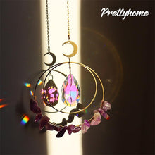 Load image into Gallery viewer, Hanging Sun Catcher Moon Light With Chain Pendant Ornament Crystal Balls Catcher Wind-chime Rainbow Maker Crystal Hanging Window Curtain Chandelier Outdoor Garden Home Decor Christmas Day Party Wedding Decoration