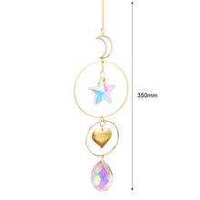 Load image into Gallery viewer, Hanging Sun Catcher Moon Light With Chain Pendant Ornament Crystal Balls Catcher Wind-chime Rainbow Maker Crystal Hanging Window Curtain Chandelier Outdoor Garden Home Decor Christmas Day Party Wedding Decoration