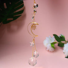 Load image into Gallery viewer, Hanging Sun Catcher Moon Light With Chain Pendant Ornament Crystal Balls Catcher Wind-chime Rainbow Maker Crystal Hanging Window Curtain Chandelier Outdoor Garden Home Decor Christmas Day Party Wedding Decoration