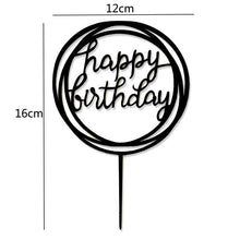 Load image into Gallery viewer, Happy Birthday Cake Topper Gold Cake Topper Acrylic Cake Topper Happy Birthday Cake Topper Cake Decoration Acrylic Letter Cake Toppers Party Supplies Happy Birthday Black Cake Decorations