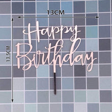 Load image into Gallery viewer, Happy Birthday Cake Topper Gold Cake Topper Acrylic Cake Topper Happy Birthday Cake Topper Cake Decoration Acrylic Letter Cake Toppers Party Supplies Happy Birthday Black Cake Decorations